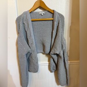 Cozy Knit Women's Cardigan in Light Gray